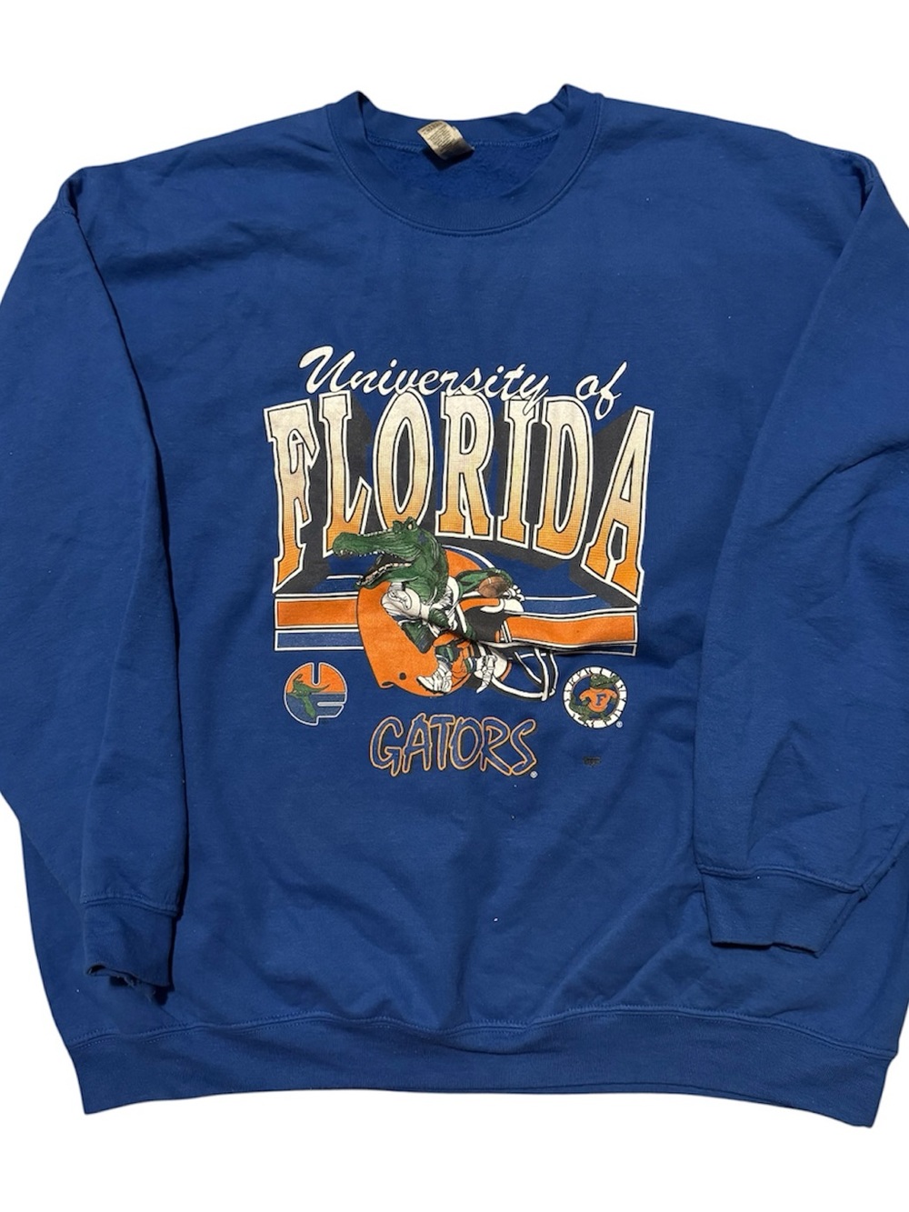 Gildan Blue and Orange University of Florida Gators Graphic Crewneck Sweatshirt